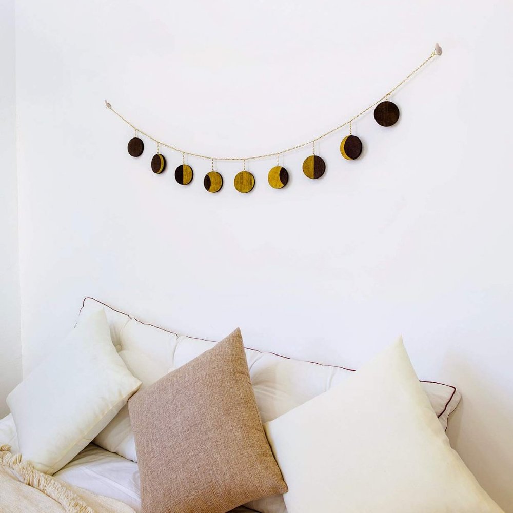 🌻NEW🌻 Bohemian Moon Phase Wood Wall Hanging - Picture 3 of 6
